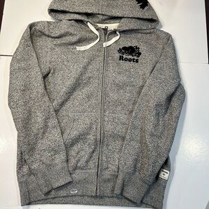 Roots Men’s Small Heather Gray hoodie Zip-Up sweatshirt